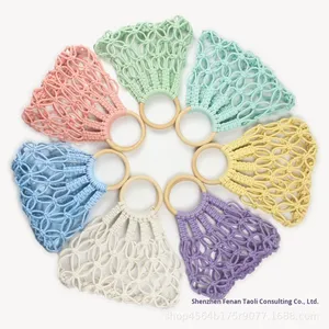 25 tahun baru benang katun Net tenunan tangan gaya Bohemian tas potong DIY Tutorial Video tenun detail tas bahan buatan tangan - Product Image 6