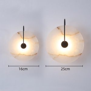 Modern Alabaster Minimalist Hotel Bedroom Bedside Decorative Round Wall Lamp Bathroom <strong>Fancy</strong> Sconce <strong>Led</strong> Indoor Modern Wall Light - Product Image 2