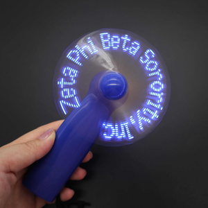 Mini ventilador luminoso de mano Led Flash Word con batería, pequeño ventilador eléctrico para uso en exteriores y automóviles, fácil instalación en caja - Product Image 1