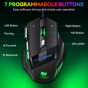 VONN fábrica personalizada TF390 con cable USB luminoso 104 teclas impermeable ergonómico teclado ratón juego para ordenador de escritorio PC Gamer - Product Image 5