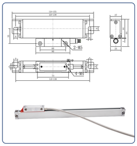 Fresatura del tornio a 2/3 assi con Encoder a scala lineare ad alta precisione/sensore lineare ottico risoluzione 1um/ 5um 50-3000mm