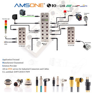 Fuente de fábrica personalizada de Amsone IP67 Estación maestra IO-Link a prueba de agua Módulo concentrador IO LINK Bloque de estación esclava para automatización - Product Image 4