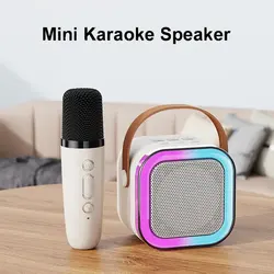 2024 Hot-Selling Draagbare Mini Karaoke Speaker K722 Rgb Kleur Licht Thuis Draadloze Outdoor Familie Zingen Bt Aux Communicatie