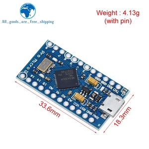 TZT Pro Micro ATmega32U4 5 V 16 MHz Original-Chip Ersatz ATmega328 für Arduino Pro Mini mit 2-Reihen-Stift-Kopfbeilage für Leonardo UNO R3