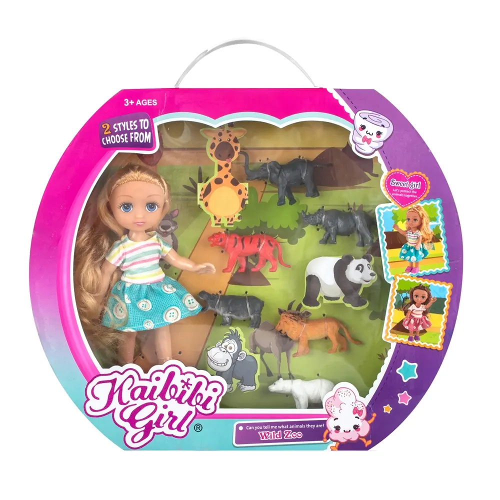 6 Zoll Plastik puppe mit Zubehör in Geschenk box Beste Mini Geschenk puppe Set Spielzeug Zum Verkauf