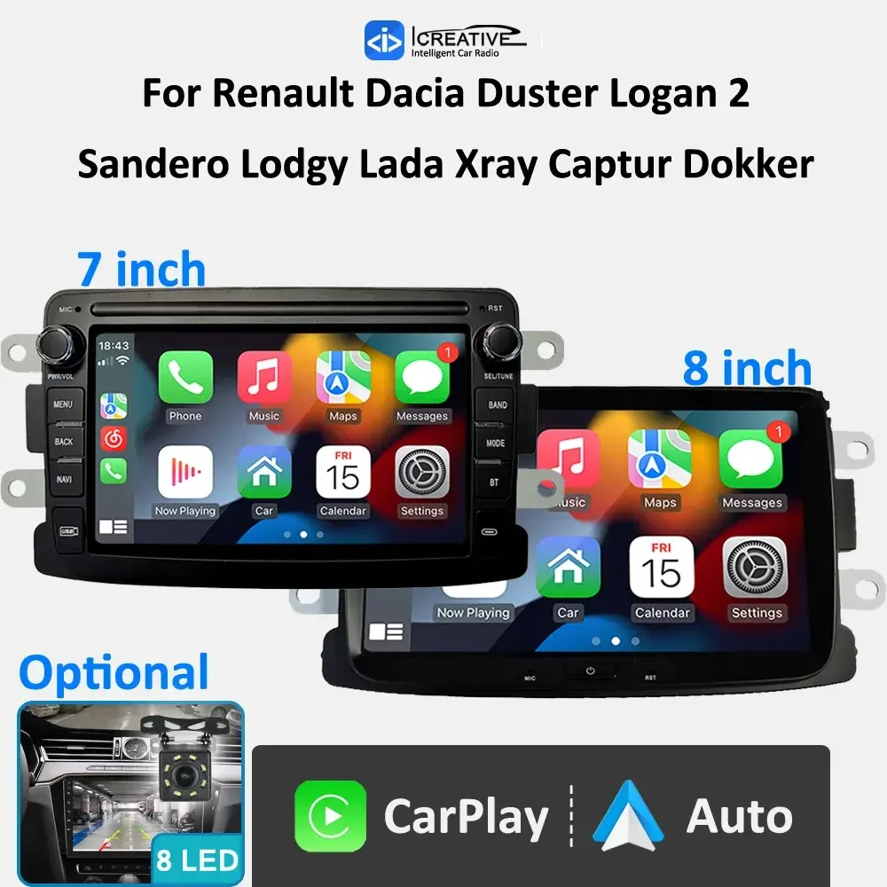 HU Android 10 Stereo Car Radio Multimedia For Renault Dacia Duster Logan Sandero Lodgy Lada Xray Captur Dokker CarPlay GPS 2Din