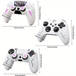 Jemdo for PS5コントローラステッカープラスジョイスティックキャップ、<span class=keywords><strong>EVA</strong></span>ソフトアンチスクラッチ、アンチ汗、滑り止めゲームハンドルステッカー