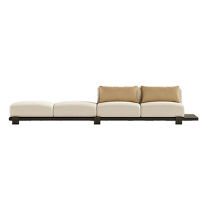 Ensemble de canapés modulaires de luxe rembourrés avec base en bois pour une assise de salon personnalisable et polyvalente - Product Image 2