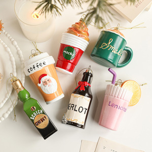 Xmas chai rượu vang Cây giáng sinh đồ trang trí thủ công nhựa màu giáng sinh trang trí chai rượu vang cho cây giáng sinh - Product Image 1