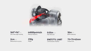 Unitree 4D L2 3D лазерный радиолокационный радар для навигации, предотвращающий скопление препятствий, сверхширокоугольное сканирование глубины 360 градусов - Product Image 4