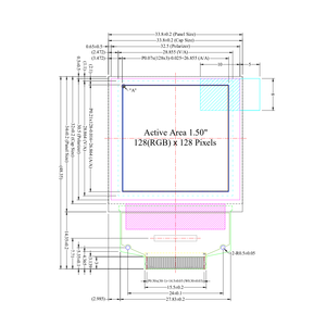 Display OLED OEM da 1.5 pollici MIPI 8-bit 68XX/80XX parallelo, Display OLED a 3/4 fili con interfaccia SPI a pieno angolo di visione PMOLED - Product Image 4
