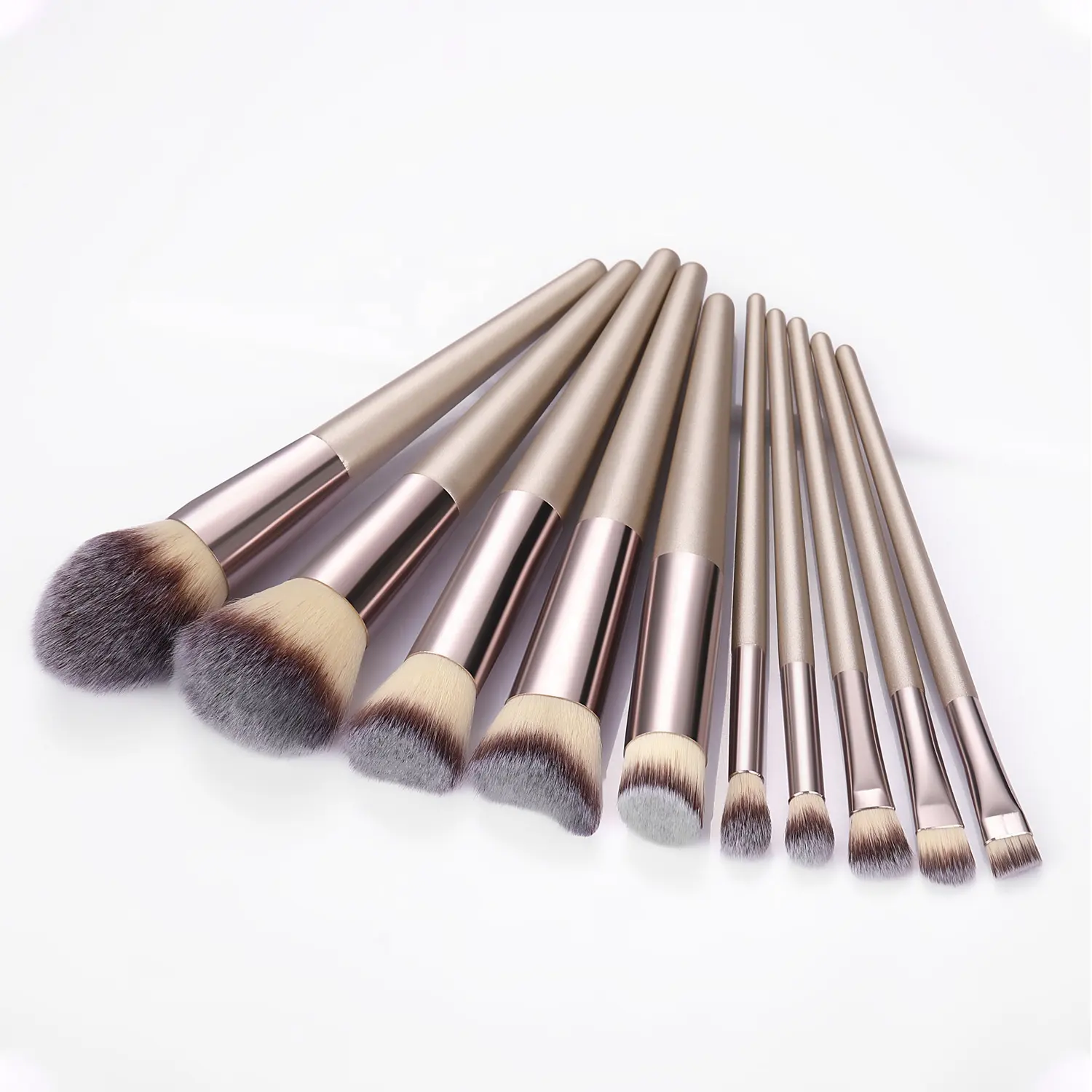 Luxe Champagne Make-Up Kwasten Set Voor Cosmetische Foundation Poeder Blush Oogschaduw Kabuki Blending Make Up Borstel Beauty Tools