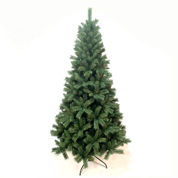 Reciclar paraguas verde árbol de Navidad con soporte de metal de acero, 6 pies