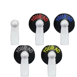 Logotipo personalizable Mini ventilador de mano Led Neon Glow Light Up Mensaje Ventilador Led Ventilador programable