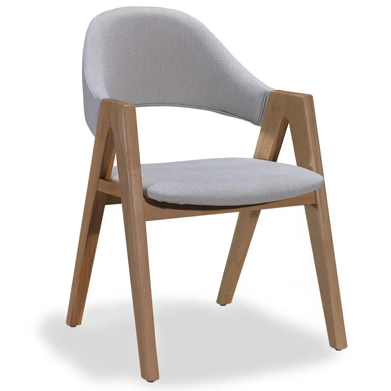 Furnitur kayu padat kualitas tinggi kursi tempat duduk kayu makan kursi tempat duduk berlapis kain