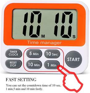 Timer da cucina digitale con schermo magnetico grande schermo LCD Timer di cottura Timer con sveglia ad alto volume orologio conto alla rovescia - Product Image 3