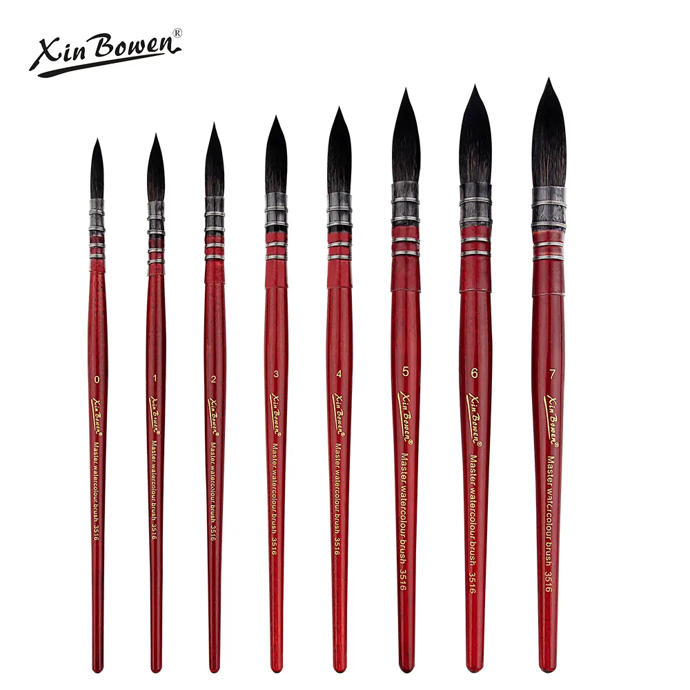 Xin Bowen Master Squirrel Hair Watercolor Paintbrush Distortion-free Professional For Watercolor Painting 8 Size Art Paint Brush