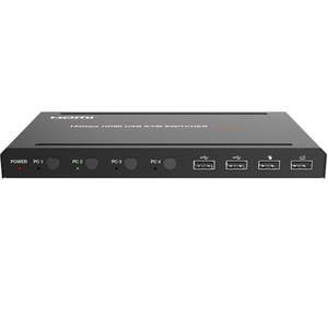 18Gbps 4 Port HDMI <strong>KVM</strong> <strong>Switch</strong> 4 in <strong>1</strong> Out HDMI <strong>KVM</strong> Switcher Keyboard