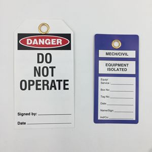 定制聚氯乙烯警告标签塑料防水锁定标志标签安全危险标签