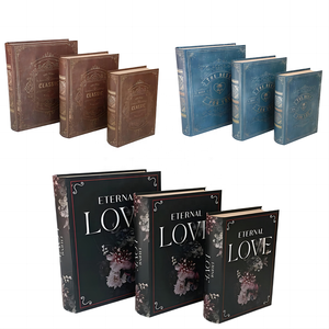 In Stock (accept Custom) High Quality Vintage Printed Big Book Box 3-piece Book <strong>Gift</strong> Packing Box Book <strong>Gift</strong> Box - Product Image 1
