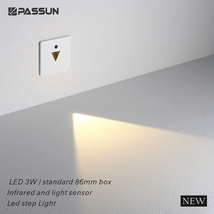 Dayanıklı kapalı 3w kare şekilli Nordic LED merdiven lambası manyetik kapak akıllı kızılötesi sensör LED merdiven lambası - Product Image 3