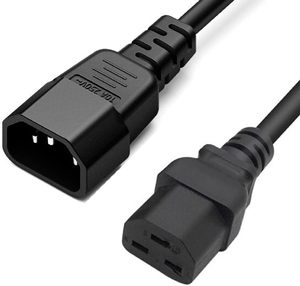 Cable de extensión de alimentación de computadora de servicio pesado para servidores y computadoras Cable de extensión de 30 a 25 cm 1,8 m 6 pies 16AWG - Product Image 3