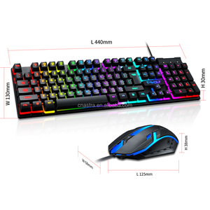 TWOLF TF200 Gaming Wired <strong>Keyboard</strong> and Mouse Combo <strong>Computer</strong> Mechanical Feel Backlight for PC Desktop LED rainbow Light - Product Image 1
