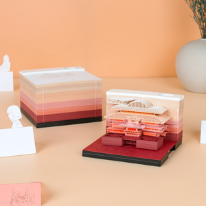 Anime Building <strong>Block</strong> Paper Craft 3D <strong>Memo</strong> Pad <strong>Cube</strong> Collection Building <strong>Block</strong> <strong>Shaped</strong> Notepad With Acrylic Pen Holder - Product Image 2