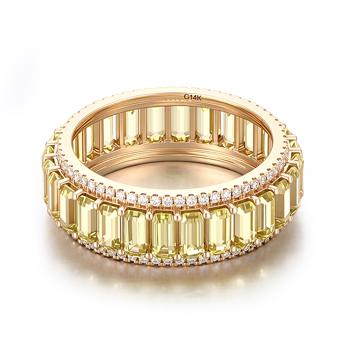 Anillo de oro macizo de 18 quilates con gema de laboratorio