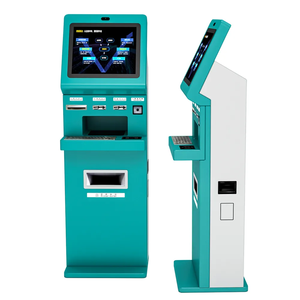 Индивидуальный Многофункциональный киоск-банкомат с сенсорным экраном, с лазерным принтером A4, считыватель Id-карт, киоск с камерой