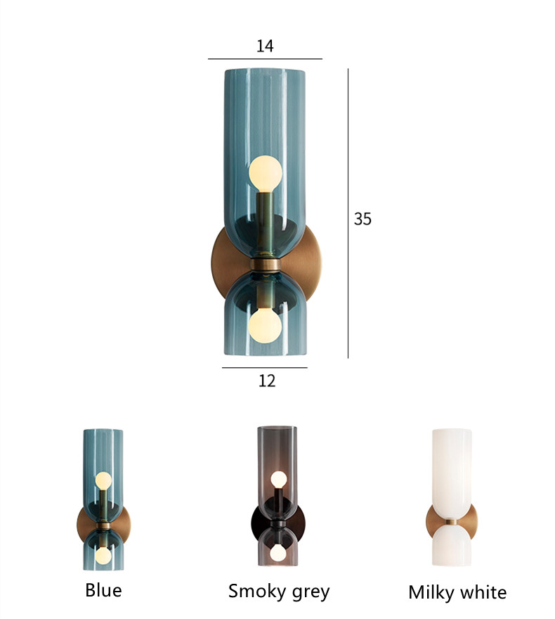 Italian light luxury bedside wall lamp simple modern bedroom living room background wall aisle Nordic study glass hotel lamp