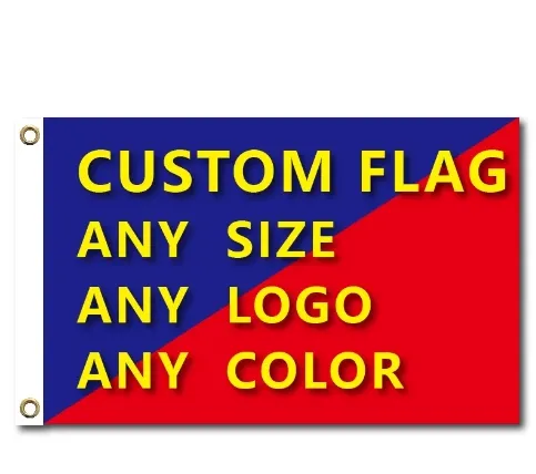 Bandera de promoción fabricante 3*5 pies diseño de logotipo impreso al aire libre bandera voladora personalizada