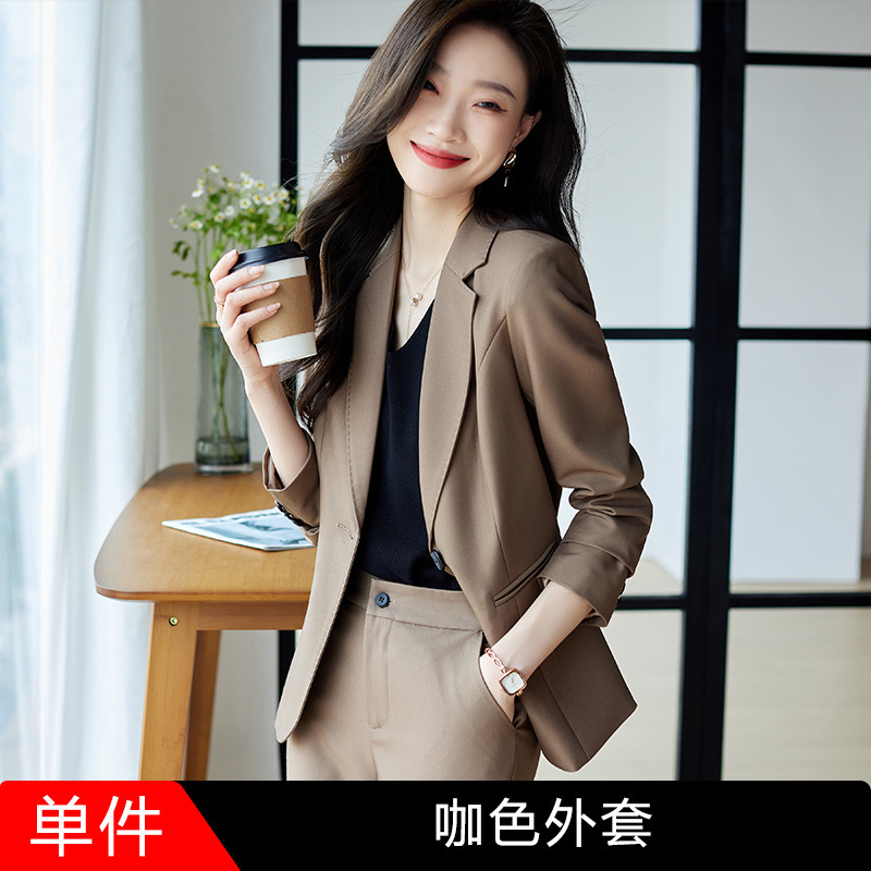 brown suit