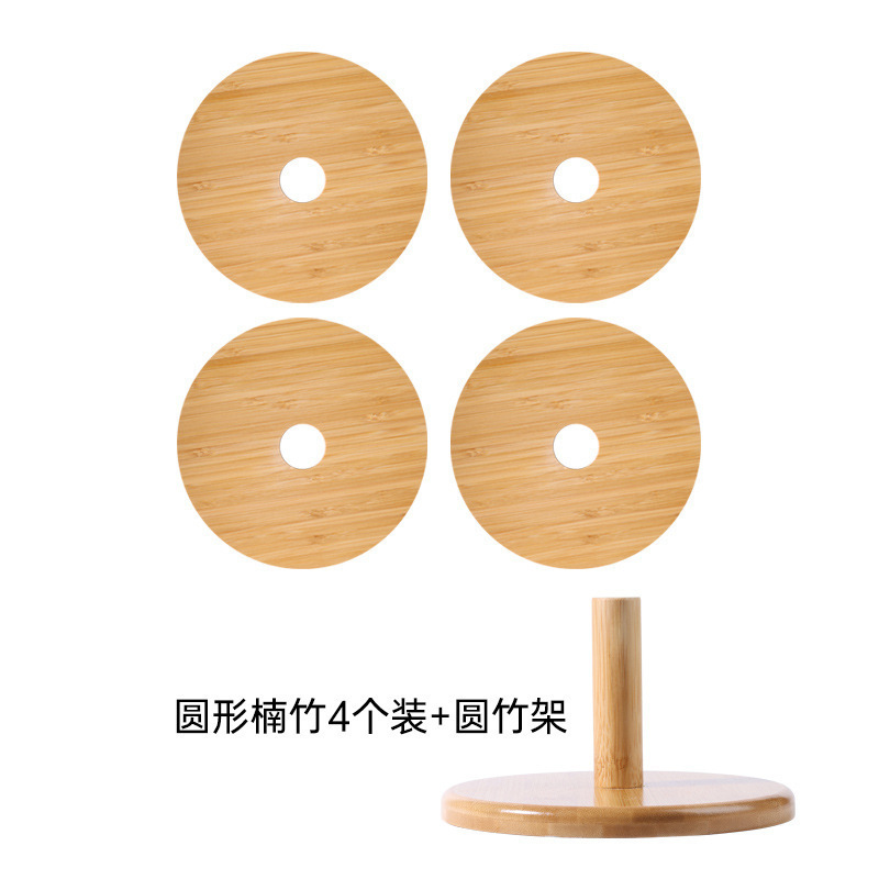 4 tubes de bambou ronds + support rond en bambou