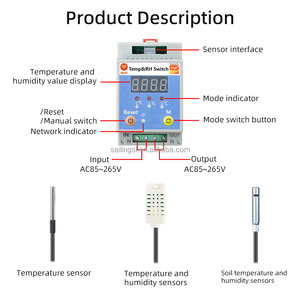 WiFi Smart Temperature Humidity Sensor Module Dual <strong>Relay</strong> <strong>Output</strong> Interruptor for Irrigation Climate <strong>Control</strong> for Smart Home <strong>System</strong> - Product Image 3