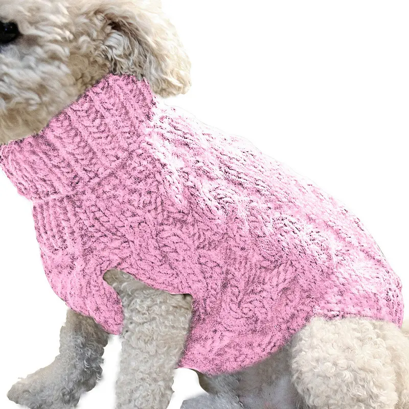 Sweater hewan peliharaan kerah tinggi, Sweater hewan peliharaan kerah tinggi, kucing dan anak anjing lembut, warna polos, hangat, musim dingin, untuk anjing dan kucing