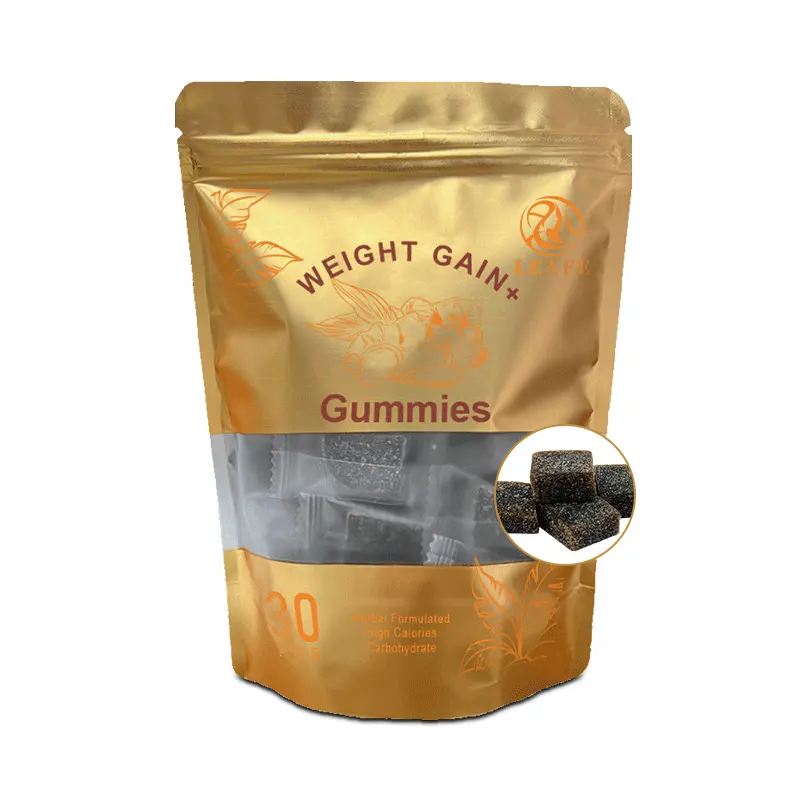 Özel etiketler kilo kazanç Gummies takviyesi bağışıklık Prise De Poids Rapide Femme torbalı hızlı kilo kazanç sakızlı şeker artırmak