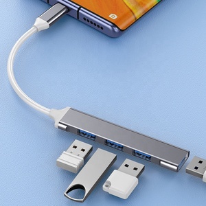 USB 3.0 3 bağlantı noktalı USB 2.0 + 1 bağlantı noktalı USB 3.0 Hub, Metal ince Hub bilgisayar için - Product Image 3