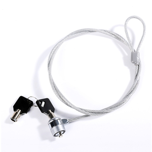 Cable de seguridad plateado para ordenador portátil, bloqueo con llave, 1,2 m, gran oferta - Product Image 1