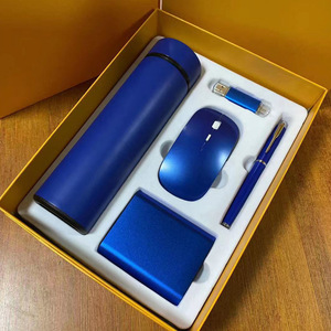 Düşük moq 5 in1 promosyon hediyelik ambalaj paketleri seti güç bankası kalem usb fare şişe erkekler hediye seti - Product Image 4