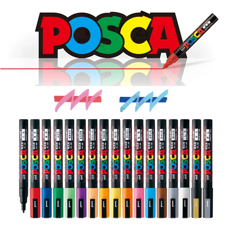 विश्वविद्यालय गेंद Posca PC-3M पेंट कला मार्कर पेन ठीक बिंदु 0.9-1.3mm, विश्वविद्यालय Posca PC-3M पेंट मार्कर पेन