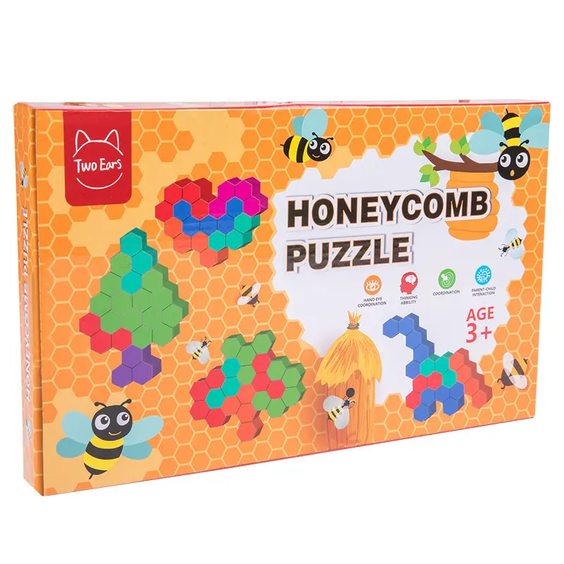 Children's Honeycomb Puzzle Kindergarten Baby Early Educational Logic Mental Concentration Training Wooden Toys