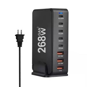 Jmax 268W GaN充電器8 in 1 USBC充電ステーション5タイプCポート100W複数デバイス用出力電力10W 40W - Product Image 2