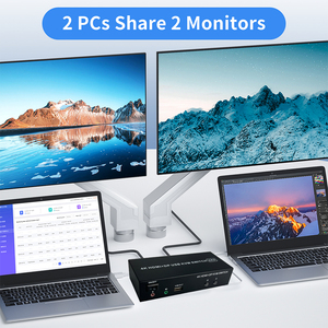 Dual <strong>Monitor</strong> DisplayPort HDMI <strong>KVM</strong> <strong>Switch</strong> 2x2 4K@60Hz <strong>2</strong>-Port Extended Display <strong>2</strong> in <strong>2</strong> Out DP HDMI <strong>KVM</strong> <strong>Switch</strong> <strong>2</strong> <strong>Monitors</strong> <strong>2</strong> <strong>Computer</strong> - Product Image 5