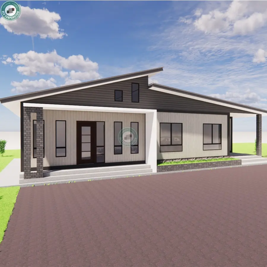 135sqm Modern 4 Bedroom Modular Home 3 Bathroom with Kitchen Prefabricated House with Sloping Roof