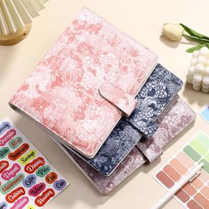 Luxury A5 Checkered Budget Binder 6 Ring Pu Leather Grid Pattern Cash Budget Binder <strong>Notebook</strong> Planner Shell <strong>With</strong> Custom <strong>LOG</strong> - Product Image 2
