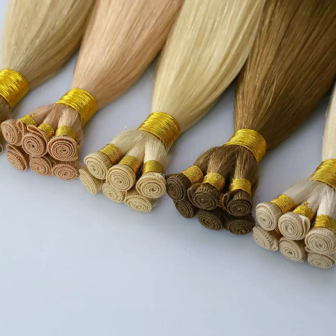 Extensión de cabello humano europeo T54, proveedor de China, sin enredos, precio al por mayor, tejido atado a mano