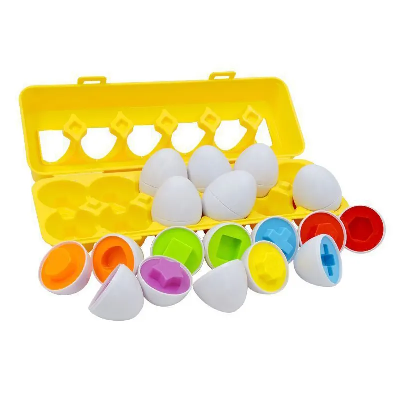 Baby Montessori Sort Game Kids cognitional Math Color Matching Toy 3D Smart Egg Shaped Puzzle