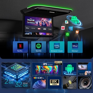 XTRONS 11.6&quot; 8 Core 32G Android <strong>LCD</strong> Monitors 1920*1080 8K Video HD-MI <strong>RCA</strong> <strong>Input</strong> Roof Car Monitor for Toyota Alphard Vellfire