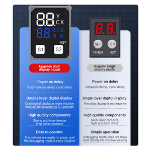 Relé de tiempo digital de doble pantalla estilo grupo CNAOM con retardo instantáneo base 0,1 S-99H,2NO + 2NC,8PIN - Product Image 3